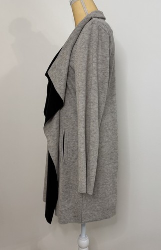 NWT Nic + Zoe Lounge Around Jacket Size L Beechwood Gray Long Draped Pockets - Picture 7 of 13