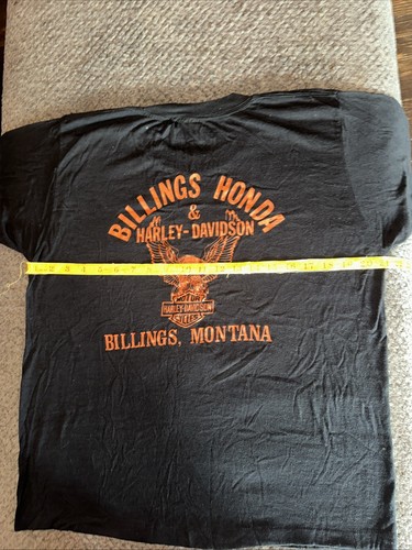 Vintage 80s Harley Davidson Eagle Single Stitch T-Shirt Large Billings Montana - Picture 3 of 9