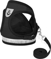 Adjustable Escape-Proof Cat and Puppy Harness with Leash Set, Reflective Mesh