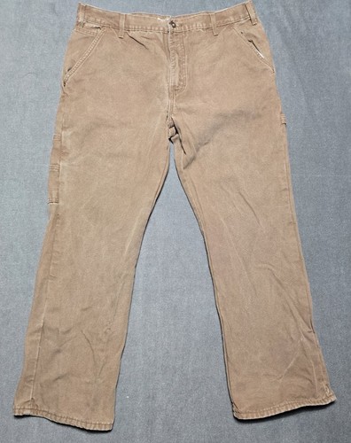 Dickies Flanell gefütterte Canvas Carpenter Hose Herren Gr. 38x30 braun Utility Workwear