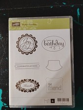 Stampin' Up PERFECT PUNCHES Stamp Set Rubber, Birthday, Christmas, Friend New 