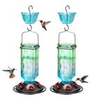 New Listing2 Pack Glass Hummingbird Feeder for Outdoor Hanging, 24 Ounces, 6 Feeding Por.