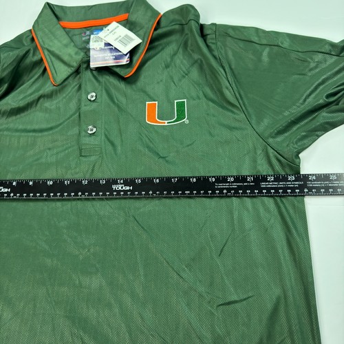 Champion Miami Hurricanes Polo Mens Size L University of Miami UM Green NWT - Picture 6 of 7