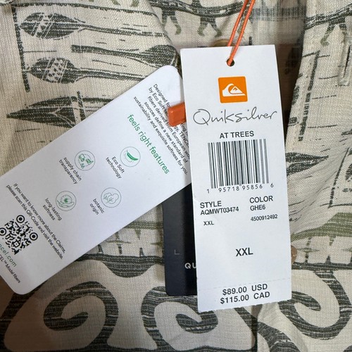 Camisa Waterman Quiksilver para hombre manga corta en los árboles, té en los árboles 2XL $90 - Imagen 5 de 7
