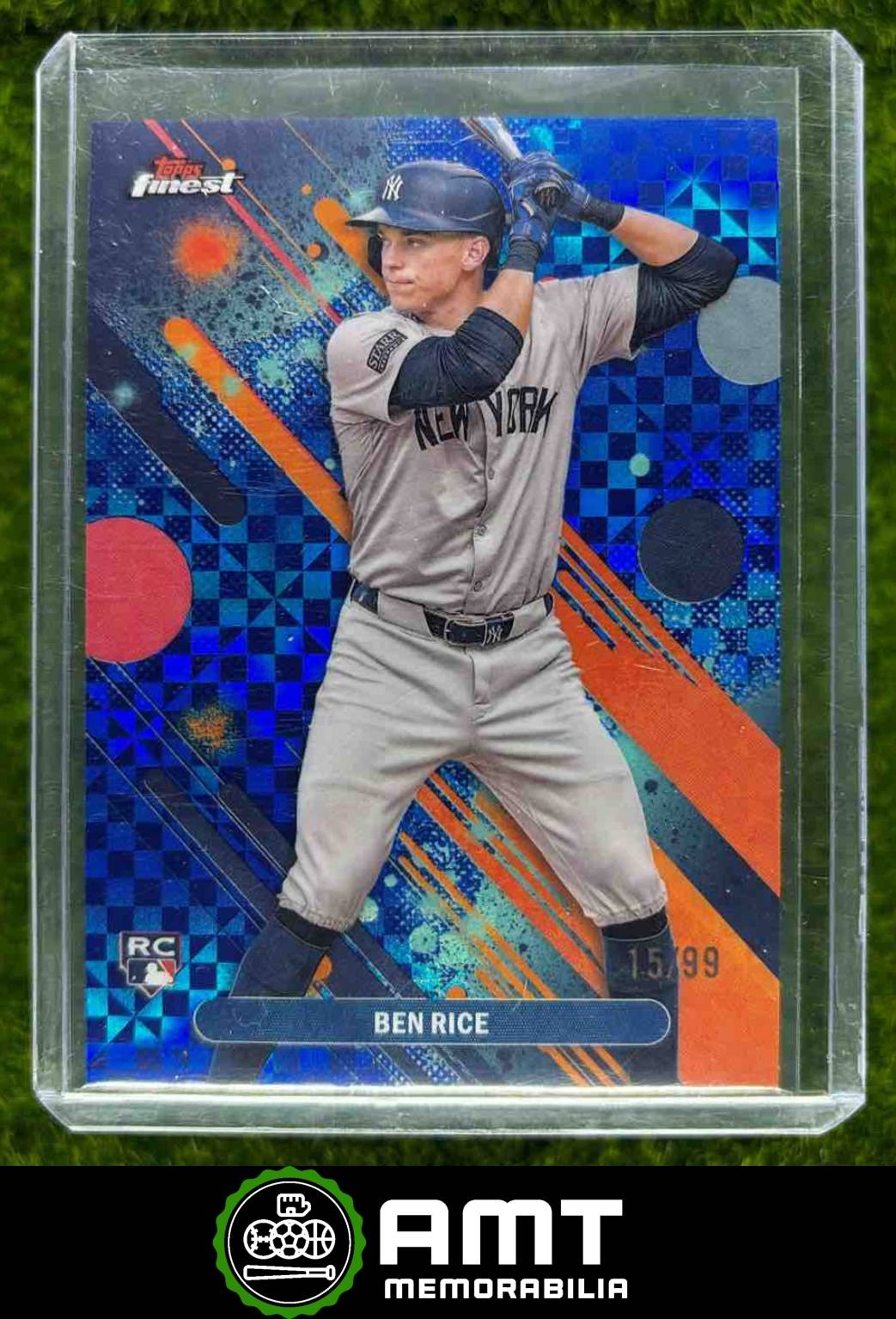2025 Topps Finest #48 Ben Rice Common Blue X-Fractor 15/99 New York Yankees RC