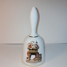 Vintage West Germany 1977 Norman Rockwell Bell  Santa s Mail 