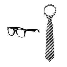 INBETWEENER WILL STRIPE TIE GLASSES SCHOOL STUDENT ADULT FANCY DRESS BRITISH TV