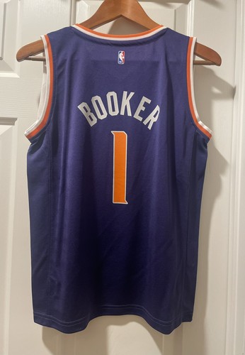 "Jersey auténtico Phoenix Suns Devin Booker #1 fanáticos de la NBA talla juvenil XL pecho 37""" - Imagen 3 de 18