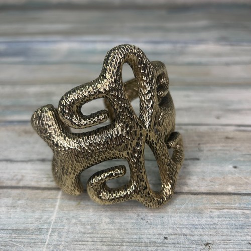 St. John Cuff Bracelet Gold Tone Bangle Serpent Chunky - Picture 1 of 6