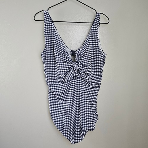 Bravissimo Whitsunday Gingham Traje de Baño de Una Pieza Talla 38HH Azul Marino Blanco Sujetador Talla - Imagen 3 de 12