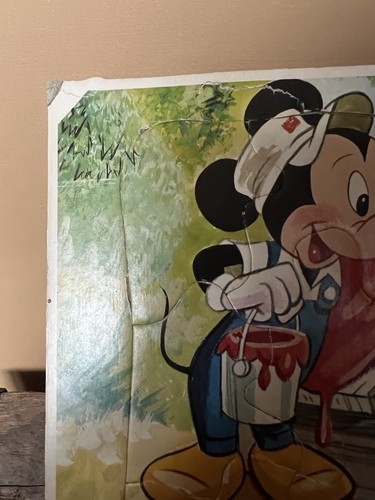 Vintage Jaymar Disney Mickey & Pluto Cardboard Tray Puzzle 12 Pc 1960s - Picture 3 of 9