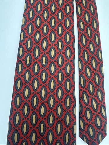 Gitman Bros Neck Tie Geometric Design Cotton Silk Luxury Designer - Picture 3 of 4