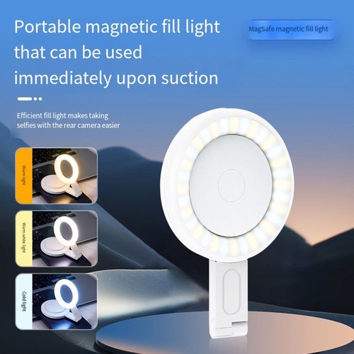 Lumière Selfie Magnétique LED avec Six Modes et Charge Type C pour Utilisation - Photo 11 sur 12