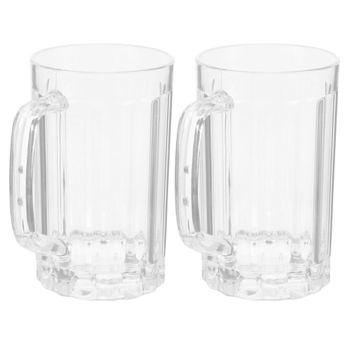 2 Stück Haushalt Transparent Kunststoff Bierkrug Becher 500 ml Wasserbecher - Bild 1 von 12