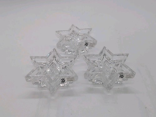 Starlight Mini Lead Crystal Candle Holders Set Of 3 WMF Germany 24% PbO - Picture 2 of 13