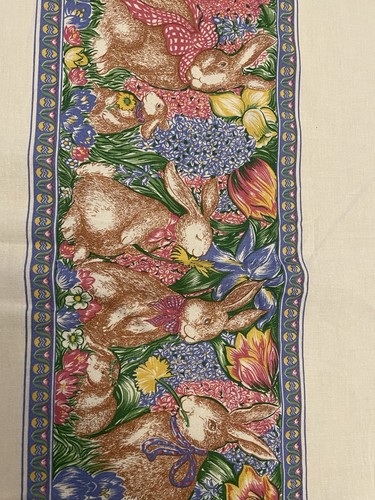 Mantel de Pascua vintage 66”x50” rectangular jardín primavera conejito conejos flores - Imagen 5 de 9