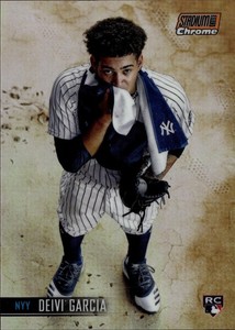 2021 Stadium Club Chrome Orange Refractor Deivi Garcia Rookie Card #140