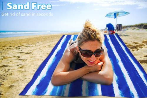2 Pack Microfiber Thin Beach Towel Lightweight 71x32 Oversized Extra Large Sa... - Picture 5 of 7