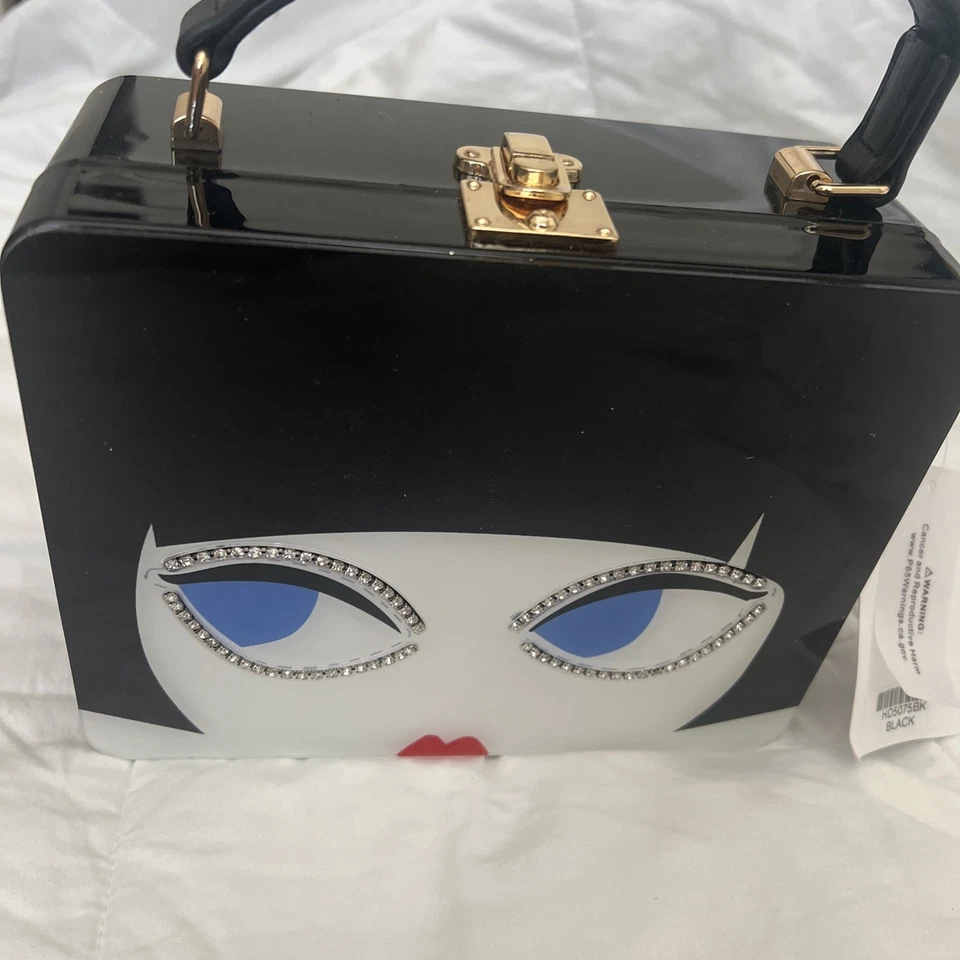 NUEVO CON ETIQUETAS Acrílico Caja Bolso Retro Cartera Bolso de Hombro Ojo de Gato Foto 2 de 4