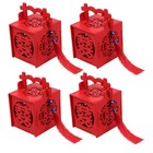 4pcs chinesische Art Holz-Süßigkeit-Kasten-Hochzeit Blau- -Troddel-Bonbon