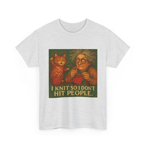 Funny Knitting Tee, Unisex Cotton T-Shirt, Grandma Cats Humor Shirt, Gift for - Picture 8 of 9