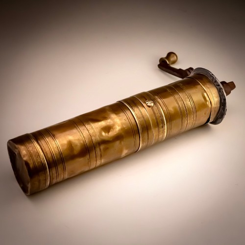 Vintage Brass Coffee Grinder Ottoman Turkish Hand Crank Mill Complete Working - Picture 16 of 16