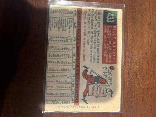 1959 Topps St. Louis Cardinals Baseballkarte #433 Billy Harrell - sehr guter Zustand - Bild 6 von 8