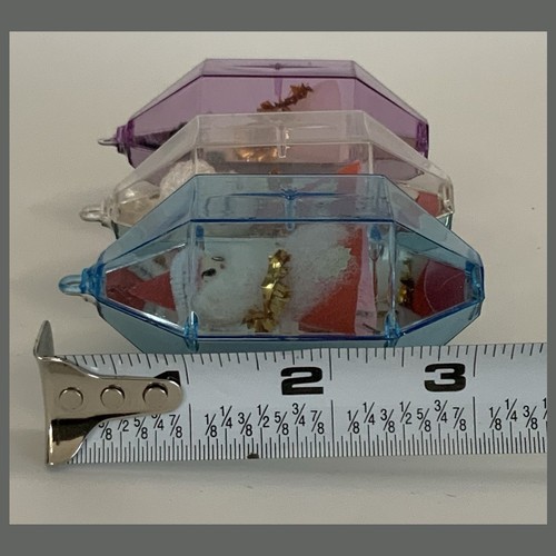 Diorama vintage Jewelbrite/Jewel Brite decorazioni natalizie Babbo Natale/angelo/pupazzo di neve quantità 3 - Foto 6 di 8