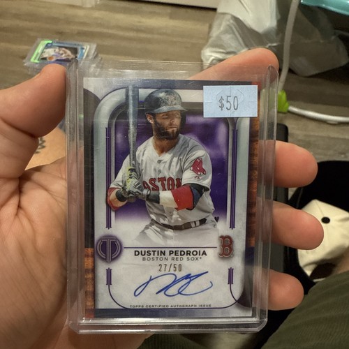 2022 Topps Tribute - Tribute Autographs Dustin Pedroia #TA-DP Purple /50 (AU)