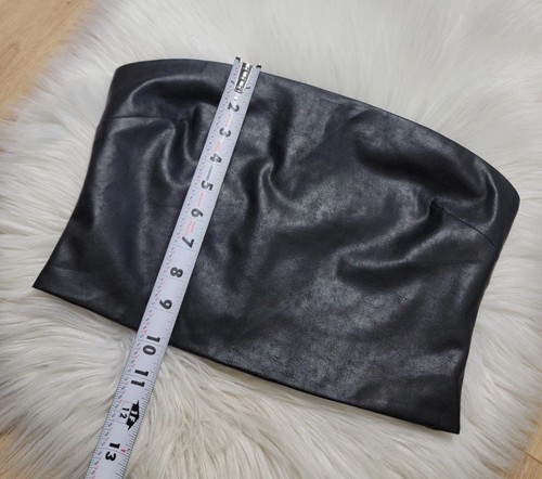 Aritzia Ten by Babaton Black Faux Leather Bustier Top Women's Size Small - Picture 10 of 12