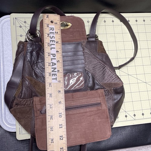 Vintage Leder Patchwork Handtasche Crossbody Schulter Handtasche Beuteltasche Gold Hardware - Bild 23 von 24