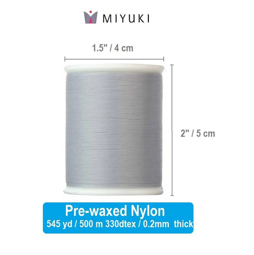 Miyuki Beading Nylon Thread Silver, 545 Yd Spool, 330dtex / 0.2mm Diameter - Picture 3 of 3