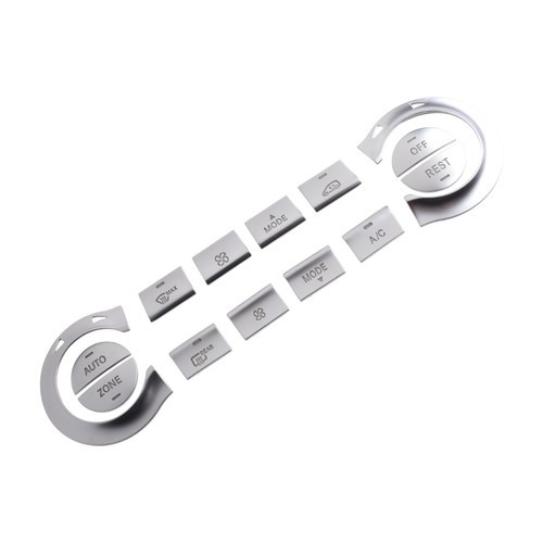 Stylish Silver Air Conditioning Button Trim for Mercedes C117 Vehicles - Picture 11 of 12