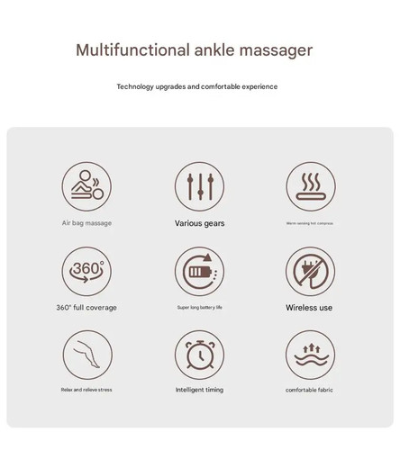 Foot and Ankle Massager with Heat Vibration Air Compression ,Muscle Relaxation - Picture 8 of 20