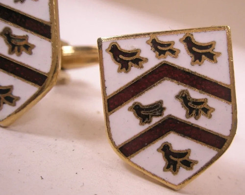 Worcester College Crest Coat of Arms Vintage Cuff Links Oxford United Kingdom UK - Picture 9 of 10