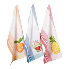 DII Watermelon Collection, Summer Fun, Dishtowel Set of 3 Hello Summer