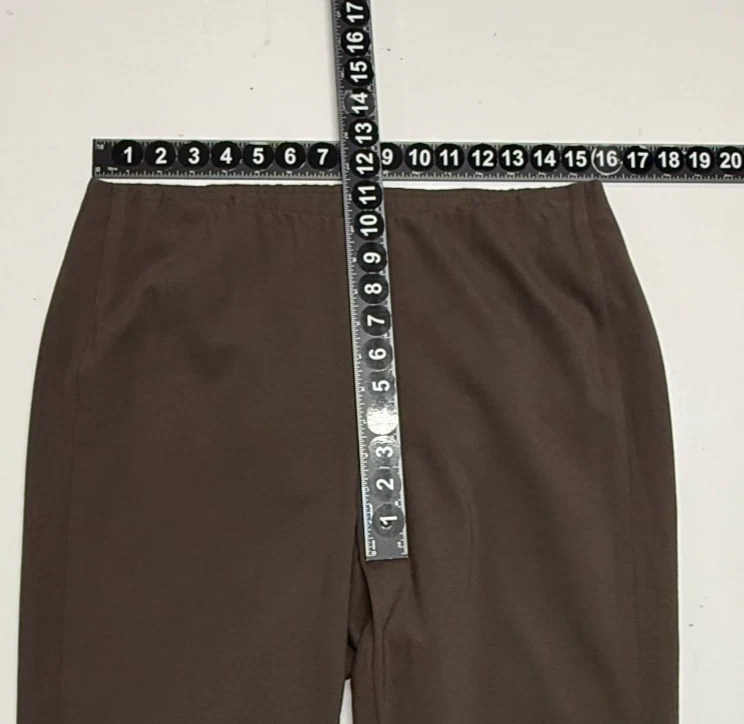 Pantalones para mujer Jill medianos pequeños marrón ponte pierna ajustada tiro alto elástico Foto 3 de 4