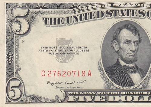 1953-B UNITED STATES NOTE FIVE DOLLARS $5 "C" (( GEM UNC )) - Picture 2 of 6
