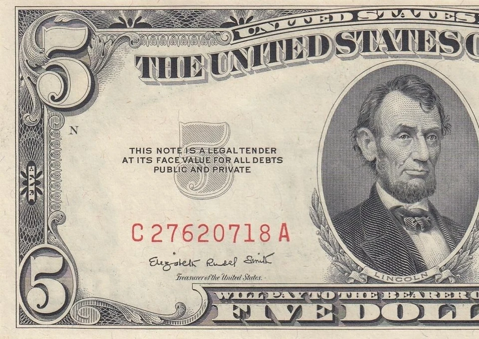 1953-B UNITED STATES NOTE FIVE DOLLARS $5 "C" (( GEM UNC )) - Image 2 of 4