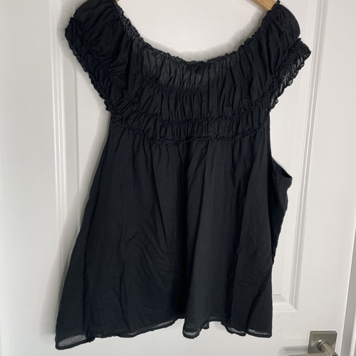 J. Crew | Woman’s Cotton Double Lined Sleeveless Ruffle Top| Black Size 1X - Picture 8 of 9