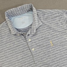 Johnnie-O Blueish Gray Striped "The Players" Performance Golf Polo Men?s XL