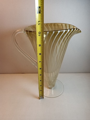 Jarra Martini a Rayas Amarillas y Blancas Sopladas a Mano Vidrio de Murano Años 60 De Colección - Imagen 13 de 15