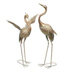 Yard Decorations Outdoor Garden Statues, Gold Metal Crane Yard Art, 25-26inch.