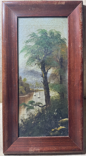 Antique Hudson River School "River And Landscape Scene" Oil Painting - Framed