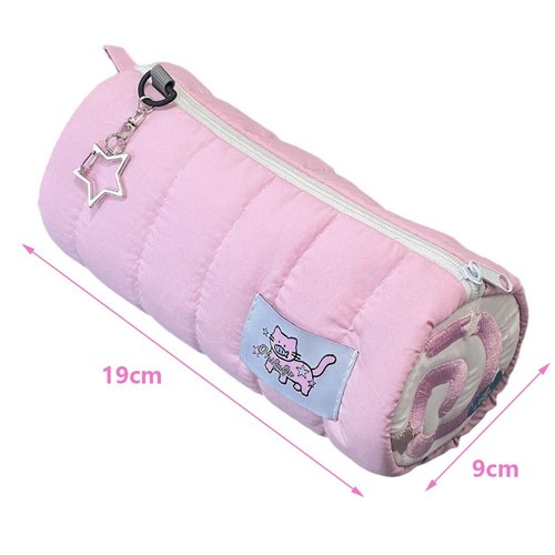Soft Touch Pen Bag Pink Storage Bag Portable Pencil Case Student Gift - Picture 2 of 19