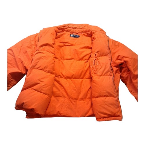 Vintage Ralph Lauren Polo Down Puffer Jacket Sunkist Bright Orange Coat Puffy - Picture 5 of 13