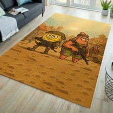 Cartoon rug, kids rug, warrior characters rug, kids room rug, fun area rug