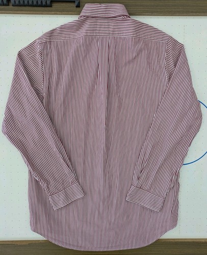 Ralph Lauren Custom Fit Shirt Red White Striped Cotton Stretch Men's Large VGC - Picture 8 of 11