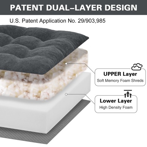 Recliner Cushion Patent Dual Layer Fillings Chair Cushion for Elderly 20x20x5... - Picture 2 of 7