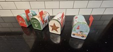 Lot of 4 Tin Mailbox Gift Box Holiday Christm...